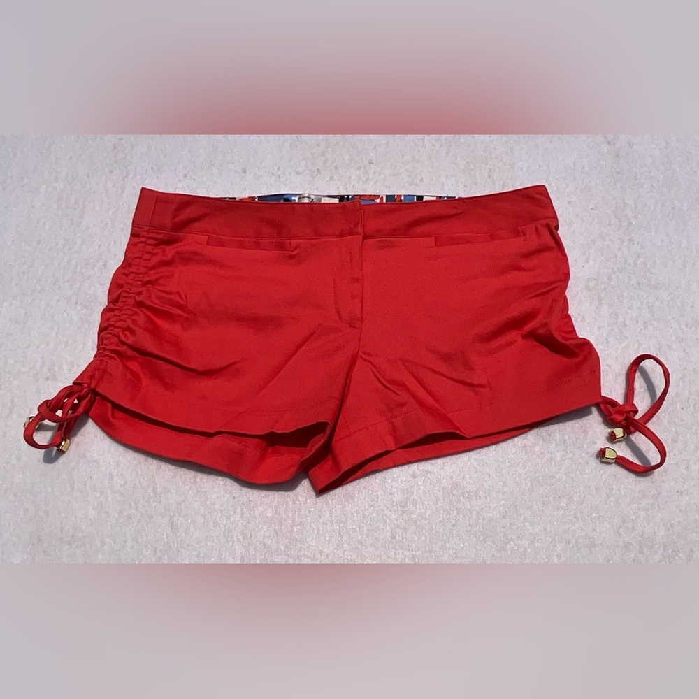 Original Milly Red Shorts Drawstring Sides Size 4 Daisy Duke Y2K